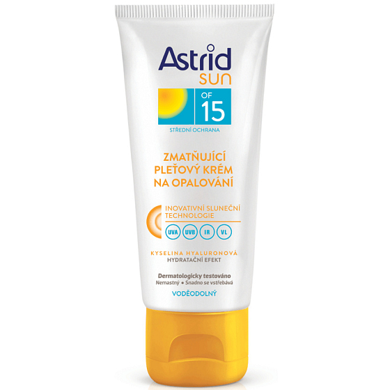 Astrid Sun OF15 zmatňujúci pleťový krém na opaľovanie 75 ml