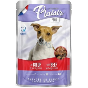 Plaisir Dog hovädzie kúsky so zeleninou kompletné krmivo pre dospelé psy kapsička 100 g