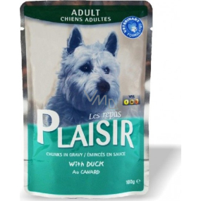Plaisir Dog kačacie kompletné krmivo pre dospelých psov kapsička 100 g