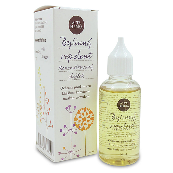 Alta Herba Bylinný repelent koncentrovaný olejček ochrana proti hmyzu, komárom, muche, ovadom, kliešťom pre deti od 1 roka 50 ml