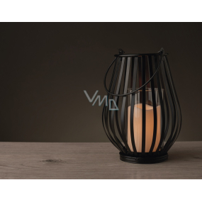 Lampa kovová so sviečkou LED teplá biela + časovač 25 x 18 cm