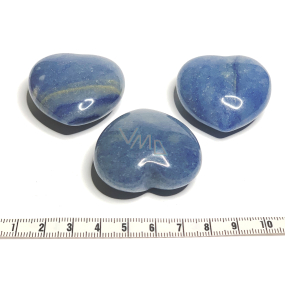 Kremeň modrý Hmatka, liečivý drahokam v tvare srdca prírodný kameň 4 cm 1 kus, najdokonalejší liečiteľ