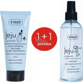 Ziaja Jeju Micro-Exfoliating Blackhead Paste 75 ml + Anti-inflammatory and Antibacterial Cleansing Spray Toner 200 ml, duopack