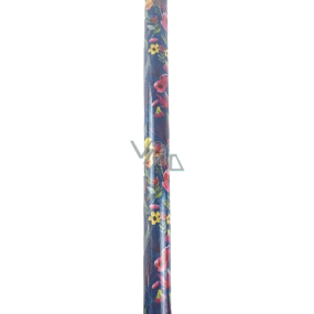 Nekupto Darčekový baliaci papier 70 x 150 cm Modrý, kvety