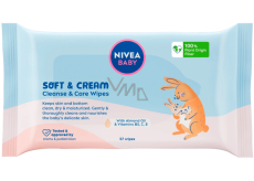 Nivea Baby Soft & Cream vlhčené čistiace obrúsky 57 ks