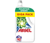 Ariel Mountain Spring tekutý prací gél na čistú a voňavú bielizeň bez škvŕn 90 dávok 4,5 l