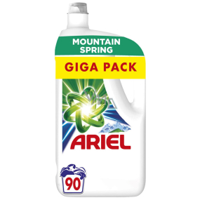 Ariel Mountain Spring tekutý prací gél na čistú a voňavú bielizeň bez škvŕn 90 dávok 4,5 l