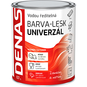 DENAS UNIVERZÁL-LESK vrchná farba na drevo, kov a betón, 0230 stredne hnedá, 700 g