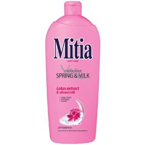 Mitia Spring & Milk Lotosové mlieko tekuté mydlo náhradná náplň 1 l