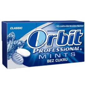 Wrigleys Orbit Professional Mints Classic cukríky bez cukru 18 g