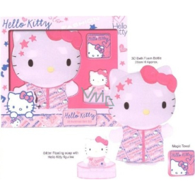 Hello Kitty Mydlo plávajúce + 3D pena do kúpeľa + magický uterák pre dievčatá darčeková sada