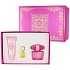 Versace Bright Crystal Absolu toaletná voda pre ženy 90 ml + telové mlieko 100 ml + prívesok na kľúč, darčeková sada