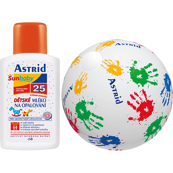 Astrid Sun Baby F25 mlieko na opaľovanie pre deti 200 ml nafukovacia lopta