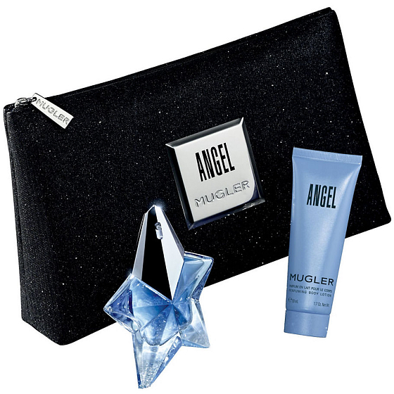 Thierry Mugler Angel toaletná voda plniteľný flakón pre ženy 25 ml + telové mlieko 50 ml + etue, darčeková sada