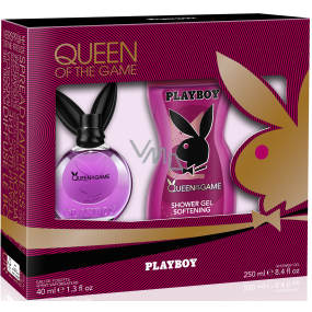 Playboy Queen of The Game toaletná voda pre ženy 40 ml + sprchový gél 250 ml, darčeková sada