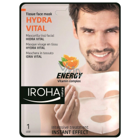 Iroha Hydra Vital Energy Intenzívna látková maska s vitamínovým komplexom pre mužov 23 ml