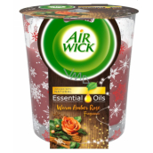 Air Wick Essential Oils Warm Amber Rose - Jantárová ruža vonná sviečka v skle 105 g