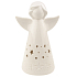 Anjel porcelánový s LED osvetlením biely s hviezdičkami 16 cm na postavenie