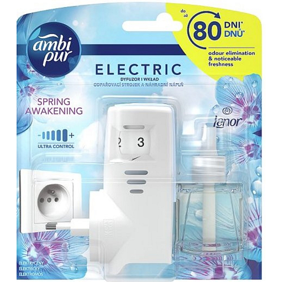 Ambi Pur Electric Lenor Spring Awakening osviežovač vzduchu elektrický odparovací strojček a náhradná náplň 20 ml