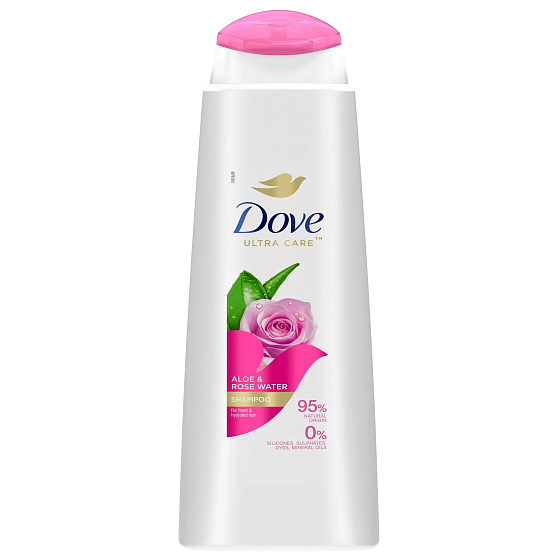 Dove Aloe Vera a ružová voda 2v1 Hydratačný šampón na vlasy 400 ml