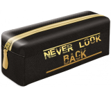 Módny kozmetický kufrík Beniamin Never look back, čierny 20 x 9 x 7 cm