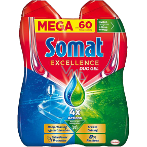 Somat Excellence Duo gél do umývačky na umývanie riadu, 2× 540 ml, 60 dávok