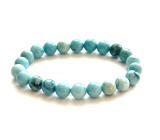Larimar náramok 8mm/16 - 17cm, AA láska, pokoj, vyrovnanosť