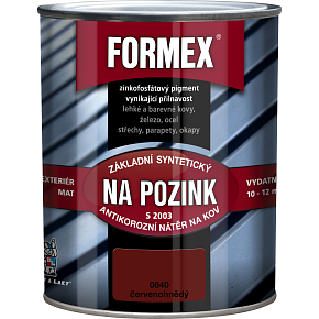 Formex S2003 základ na pozink základná farba na kov, 0840 červenohnedý, 600 ml