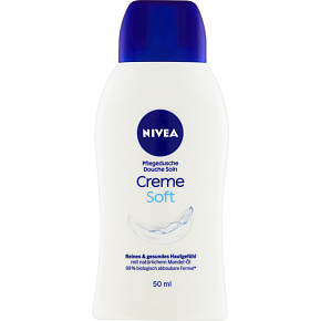 Nivea Creme Soft Ošetrujúci sprchový gél, 50 ml