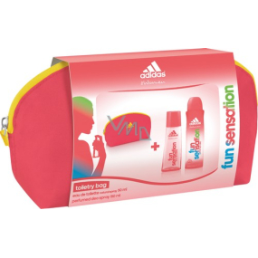 Adidas Fun Sensation toaletná voda 50 ml + dezodorant sprej 150 ml + toaletná taška, darčeková sada