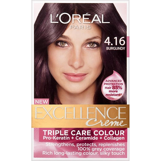 Loreal Paris Excellence Creme farba na vlasy 4.16 hnedá červeno-fialová