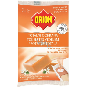 Orion Totálna ochrana Svieža mydlová vôňa guličky proti moliam 20 kusov