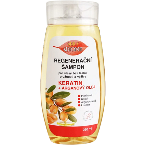 Bione Cosmetics Keratin & Arganový olej regeneračný šampón 260 ml