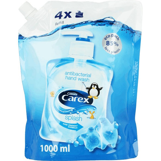 Carex Splash antibakteriálne tekuté mydlo náhradná náplň 1 l