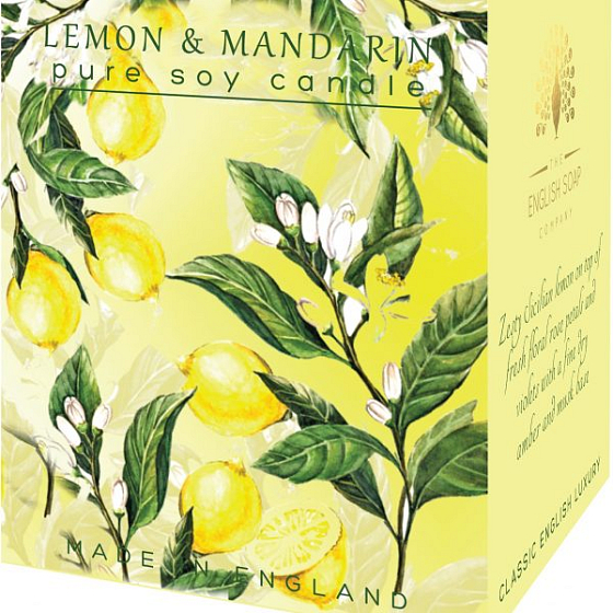 English Soap Citron & Mandarinka sójová vonná sviečka 170 ml, horí až 35 hodín