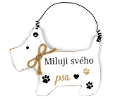 Nekupto Pets drevený nápis I love my dog 12 x 9 cm