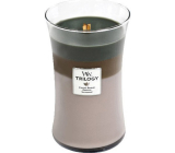 Woodwick Trilogy Cozy Cabin - Útulný zrub vonná sviečka s dreveným knôtom a viečkom sklo veľká 609,5 g