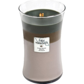 WoodWick Trilogy Cozy Cabin - Útulná chata vonná sviečka s dreveným knôtom a viečkom sklo veľká 609,5 g