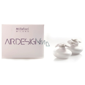 Millefiori Milano Air Design Difuzér kvetina nádobka pre vzlínaniu vône pomocou porézny vrchnej časti mini biela 2 kusy, 80 ml, 7 x 6 cm