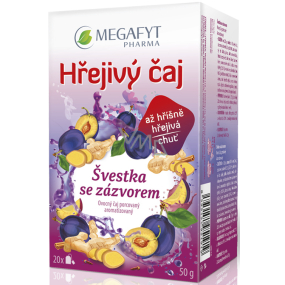 Megafyt Bylinková lekáreň Slivka sa zázvorom ovocný čaj napomáha k tráveniu, obranyschopnosti tela a relaxáciu 20 x 2,5 g