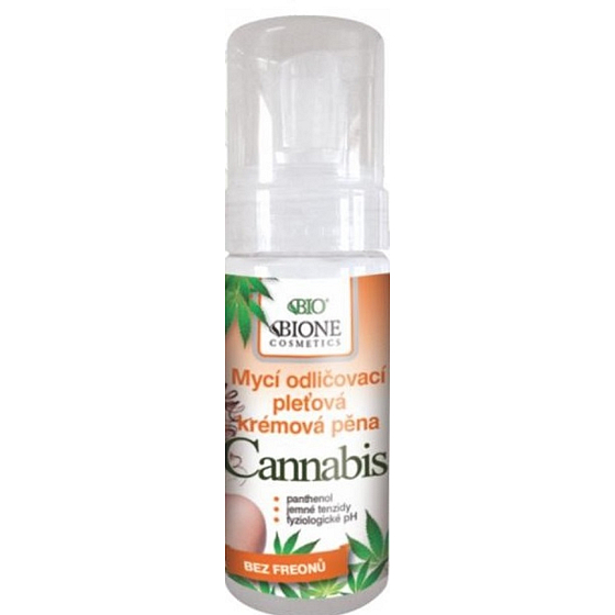 Bion Cosmetics Cannabis umývacie odličovacie pleťová krémová pena pre všetky typy pleti 150 ml