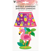 Lampička na stenu samolepiace svietiace LED plameniak 27 cm