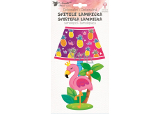 Lampička na stenu samolepiace svietiace LED plameniak 27 cm