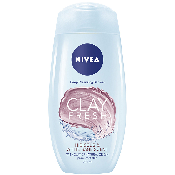 Nivea Clay Fresh Hibiscus & White Sage Ibištek a Biela šalvia s ílom sprchový gél 250 ml