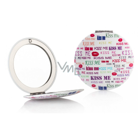 Diva & Nice Zrkadielko dvojité klasické a zväčšovacie Kiss Me 7 cm