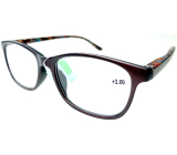 Berkeley Čítacie dioptrické okuliare +2 plast hnedé, farebné bočnice 1 kus MC2193
