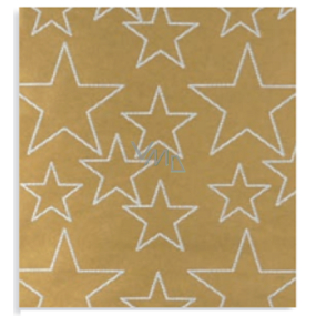 Zoewie Darčekový baliaci papier 70 x 150 cm Vianoce Nordic Light gold - biele hviezdy