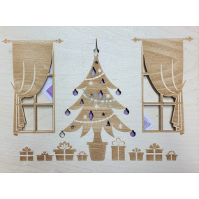 Albi Drevené vrecko na peniaze Vianočný stromček 24 x 18 x 0,9 cm