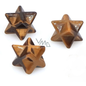 Tigrie oko merkaba hmatka prírodný kameň 13 mm, kameň slnka a zeme, prináša šťastie a bohatstvo