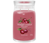 Yankee Candle Black Cherry - Sviečka s vôňou zrelej čerešne Signature veľké sklo 2 knôty 567 g